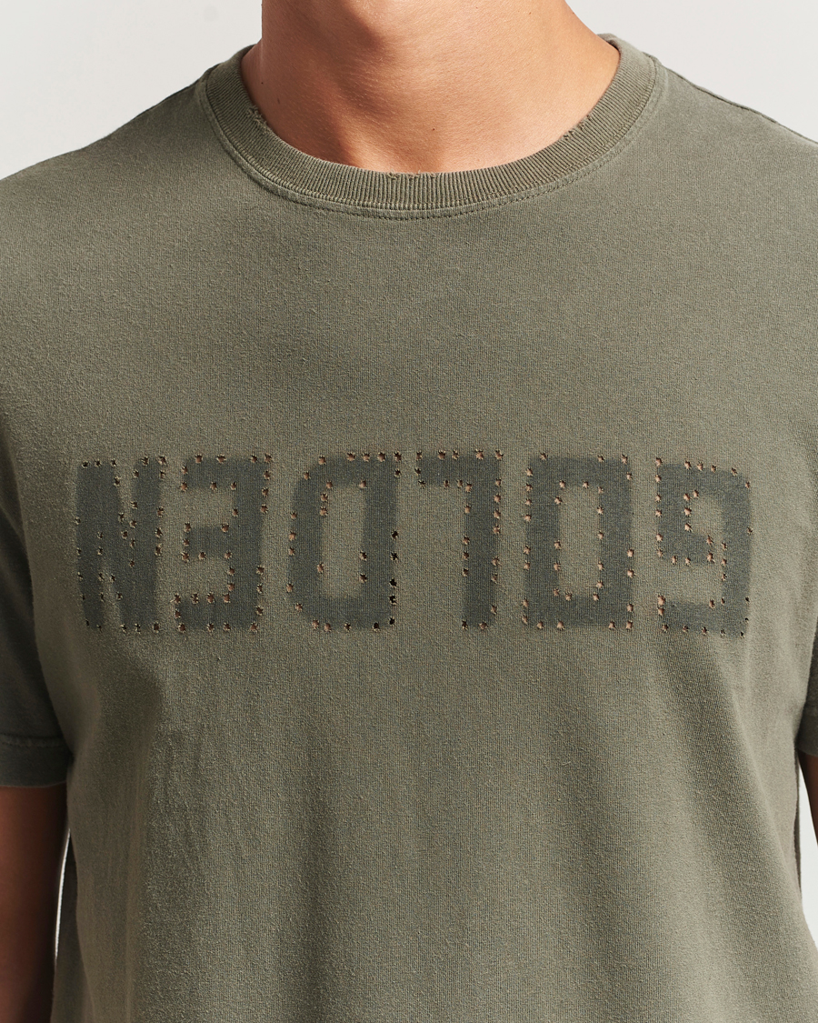 Herren | T-Shirts | Golden Goose | Cotton Logo T-Shirt Dusty Olive