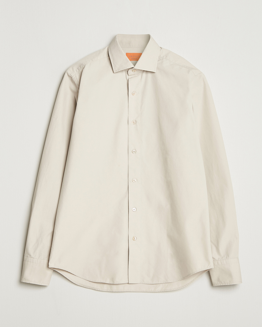 Herren | Hemden | Grigio | Cotton Twill Shirt Beige