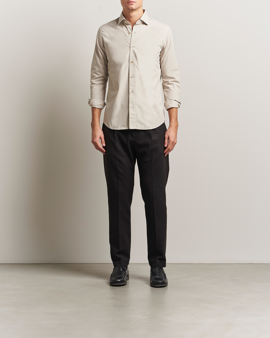 Herren | Hemden | Grigio | Cotton Twill Shirt Beige