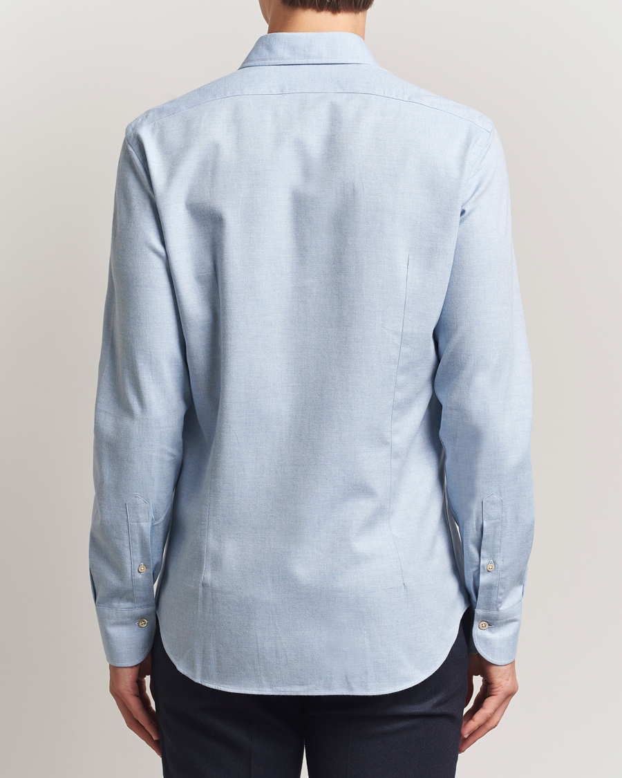 Herren | Hemden | Grigio | Washed Flannel Shirt Light Blue