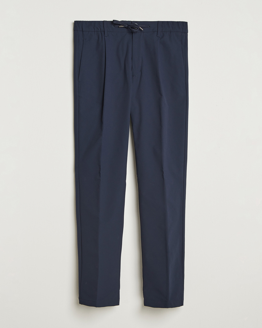 Herren | Hosen | Herno | Pleated Technical Cotton Trousers Navy
