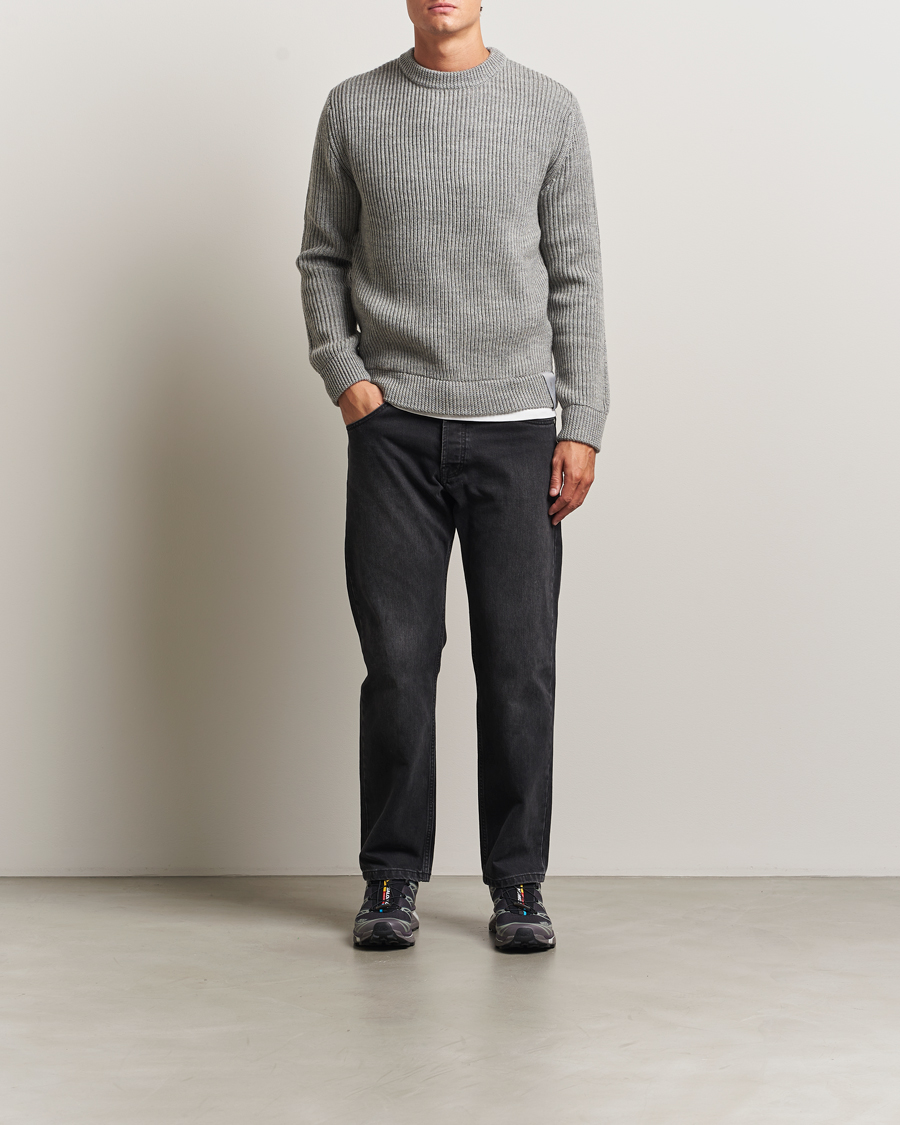 Herren | Pullover | Sail Racing | Ridge Wool Heavy Knitted Crew Neck Grey Melange