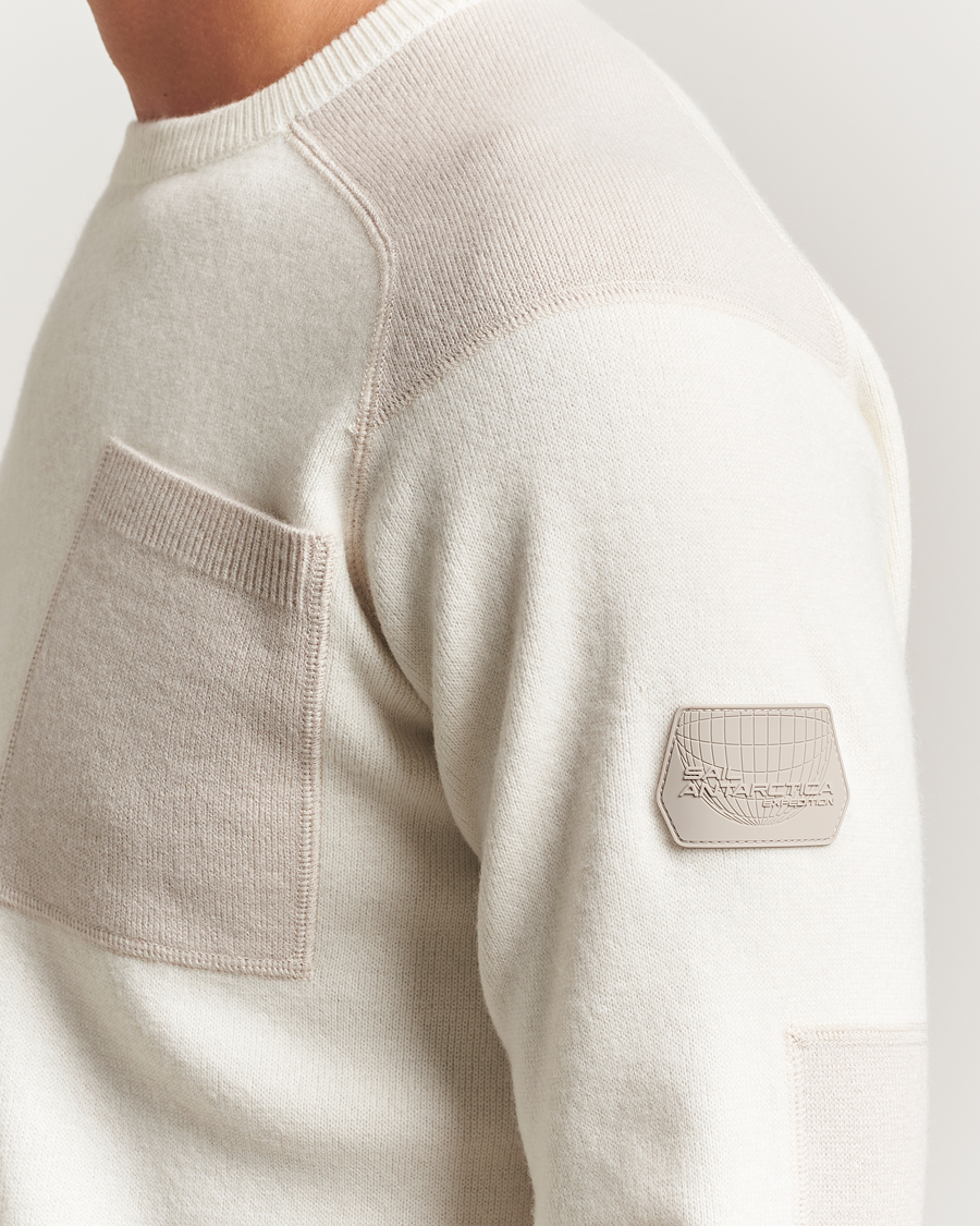 Herren | Pullover | Sail Racing | Spine Wool/Cashmere Knitted Crew Neck Off White