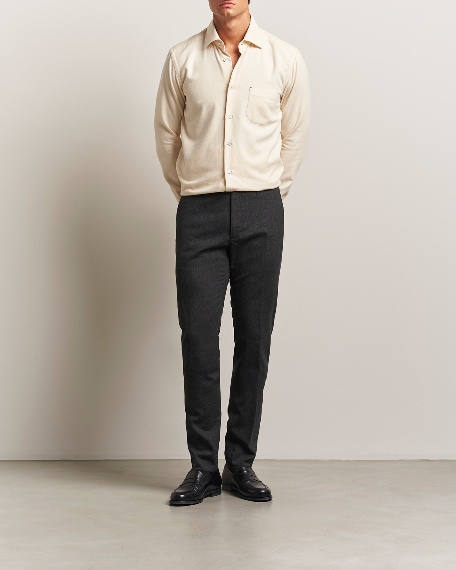Herren | Hosen | Incotex | Slim Fit Washable Flannel Trousers Charcoal