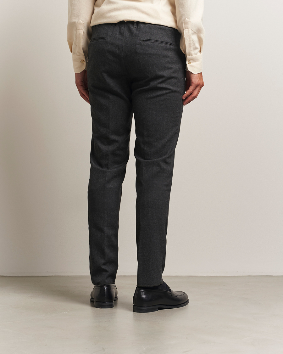 Herren | Hosen | Incotex | Slim Fit Washable Flannel Trousers Charcoal