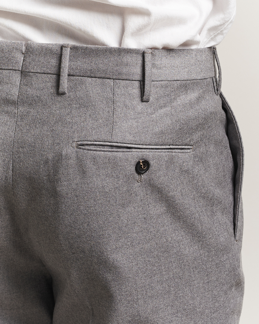 Herren | Hosen | Incotex | Regular Fit Worsted Flannel Trousers Light Grey