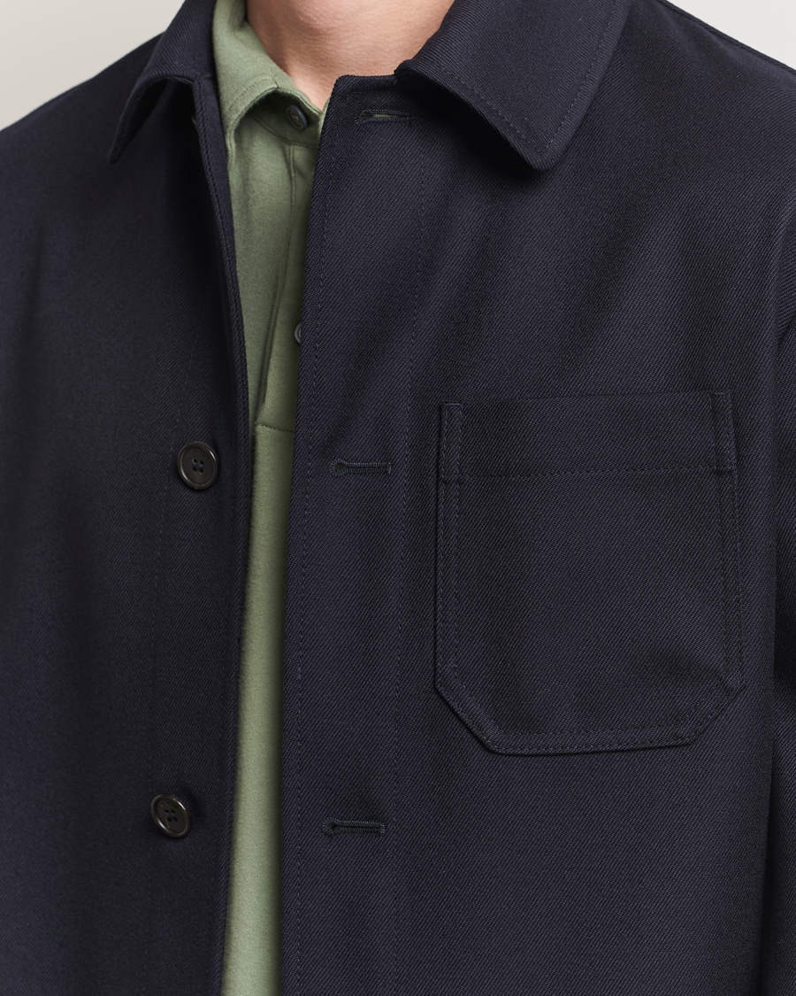 Herren | Jacken | Incotex | Wool Cover Shirt Jacket Navy