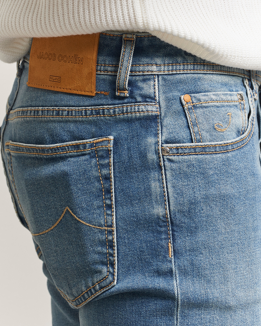 Herren | Jeans | Jacob Cohën | Bard Slim Fit Stretch Jeans Light Blue