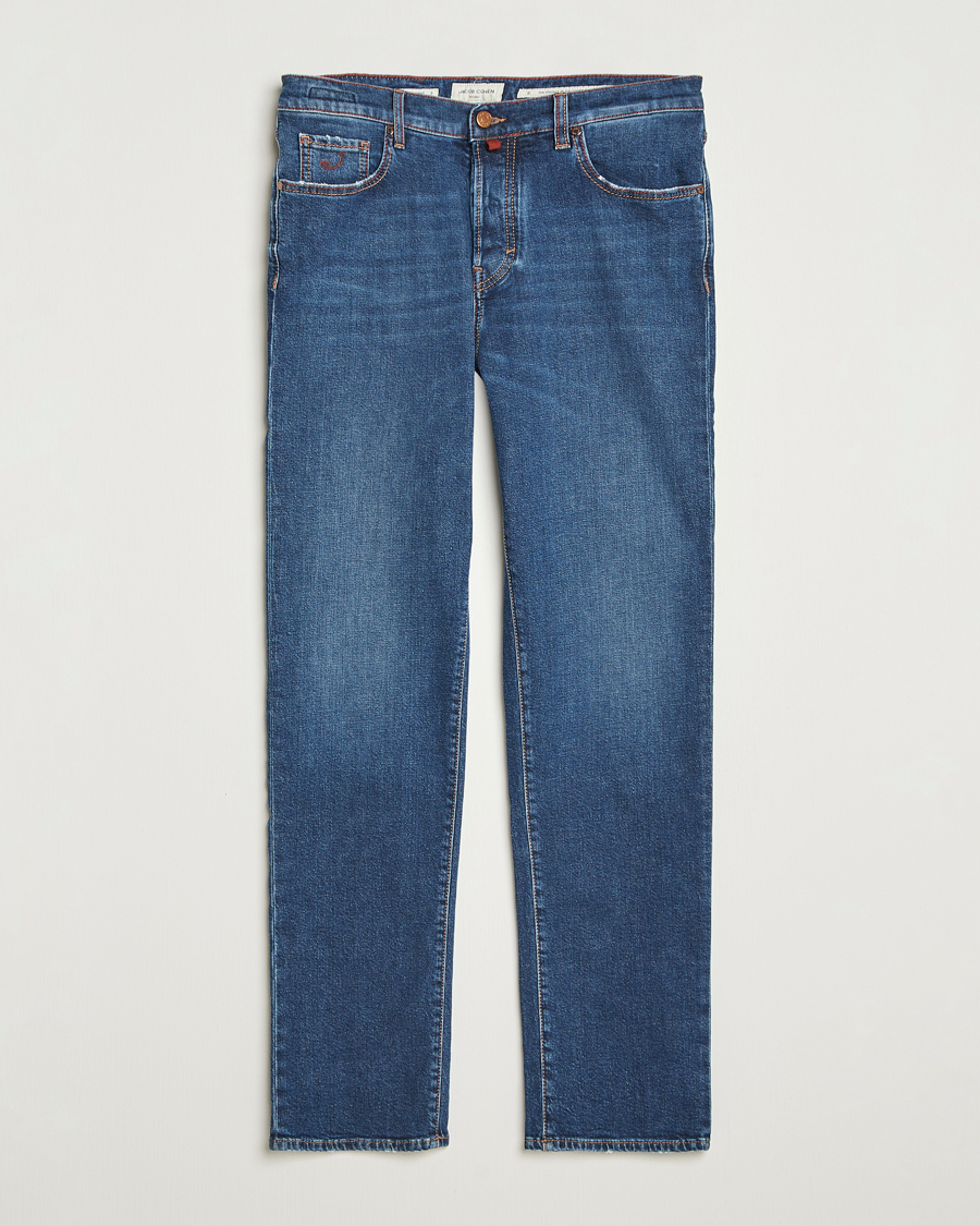 Herren | Jeans | Jacob Cohën | Edos Regular Straight Fit Jeans Mid Blue