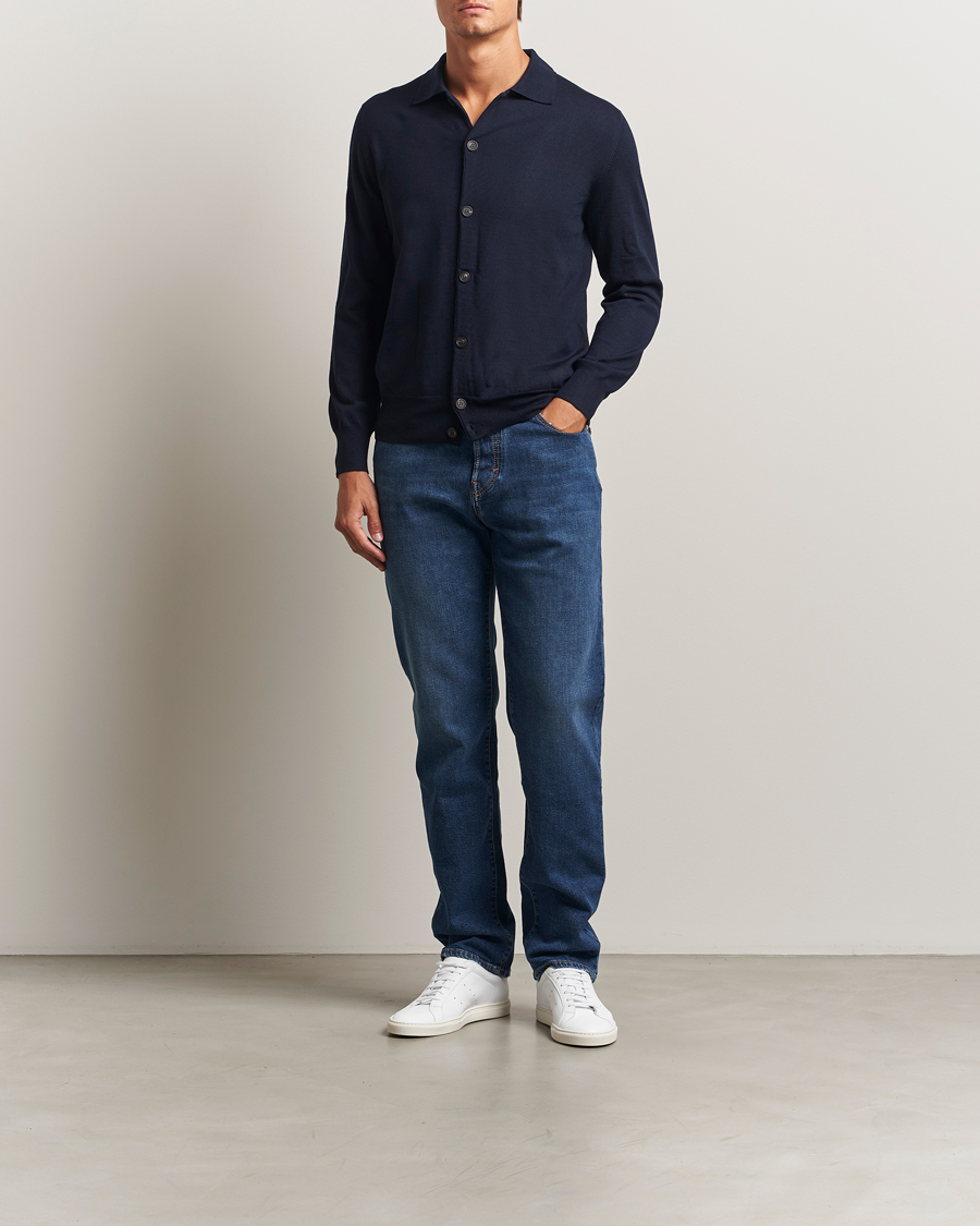 Herren | Jeans | Jacob Cohën | Edos Regular Straight Fit Jeans Mid Blue