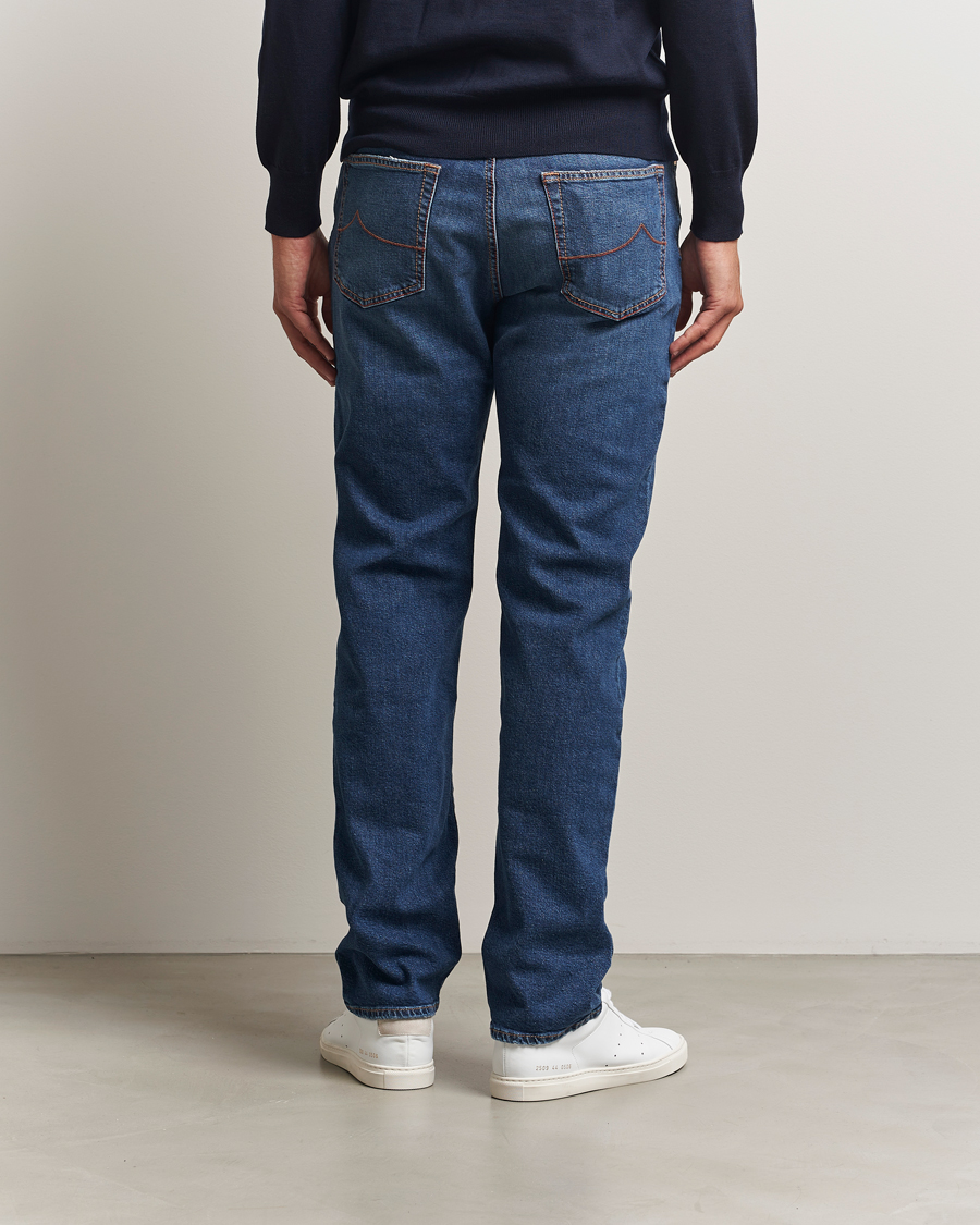 Herren | Jeans | Jacob Cohën | Edos Regular Straight Fit Jeans Mid Blue