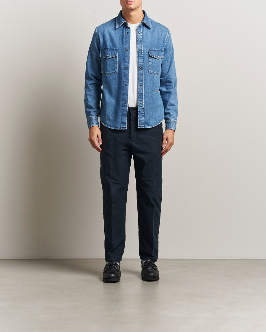 Herren | Hemden | Jacob Cohën | Pocket Denim Overshirt Mid Blue