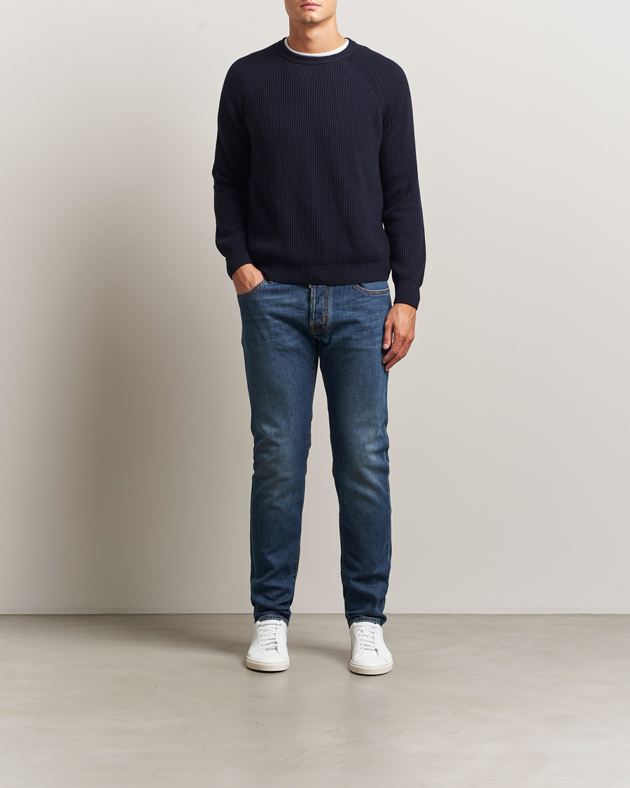 Herren | Jeans | Jacob Cohën | Bard Milano-Cortina Slim Fit Stretch Jeans Mid Blue