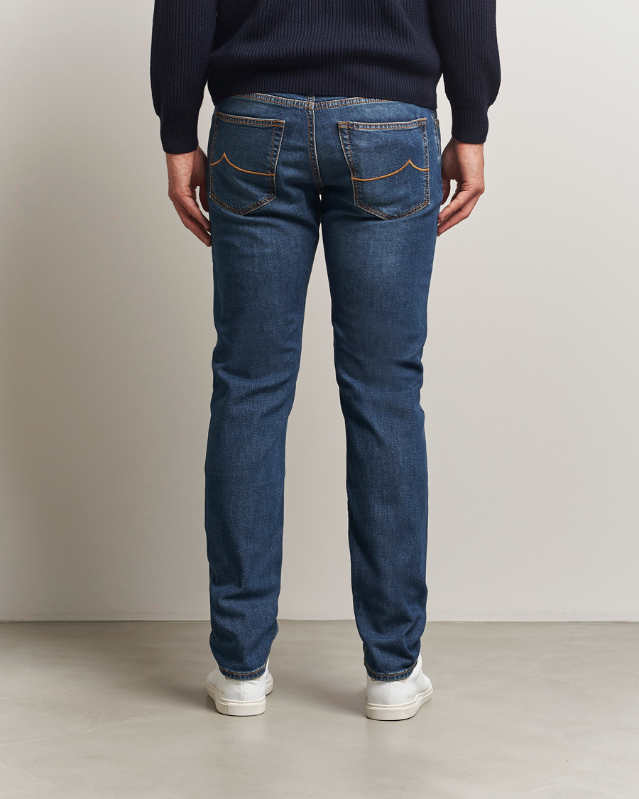 Herren | Jeans | Jacob Cohën | Bard Milano-Cortina Slim Fit Stretch Jeans Mid Blue