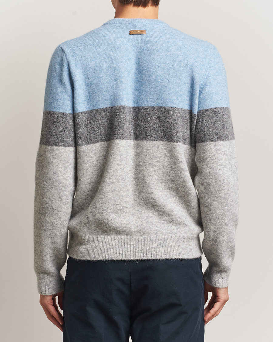 Herren | Pullover | Jacob Cohën | Embroidery Knitted Milano-Cortina Crew Neck Grey/Blue