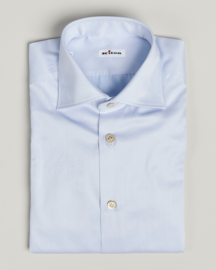 Herren | Hemden | Kiton | Cotton Dress Shirt Light Blue
