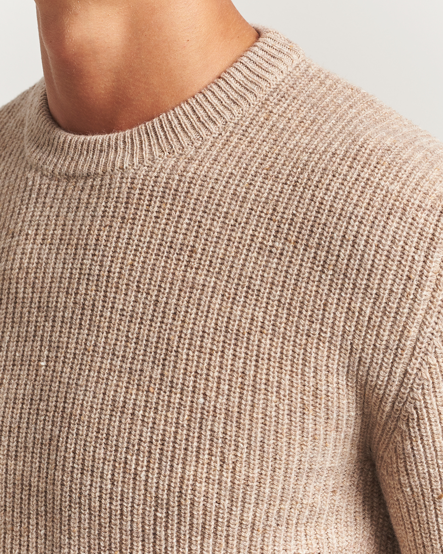 Herren | Pullover | Lardini | Knitted Wool Crew Neck Light Brown