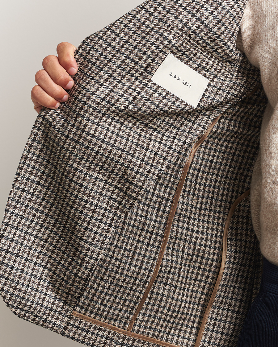 Herren | Sakkos | L.B.M. 1911 | Jack Houndstooth Wool Blazer Brown