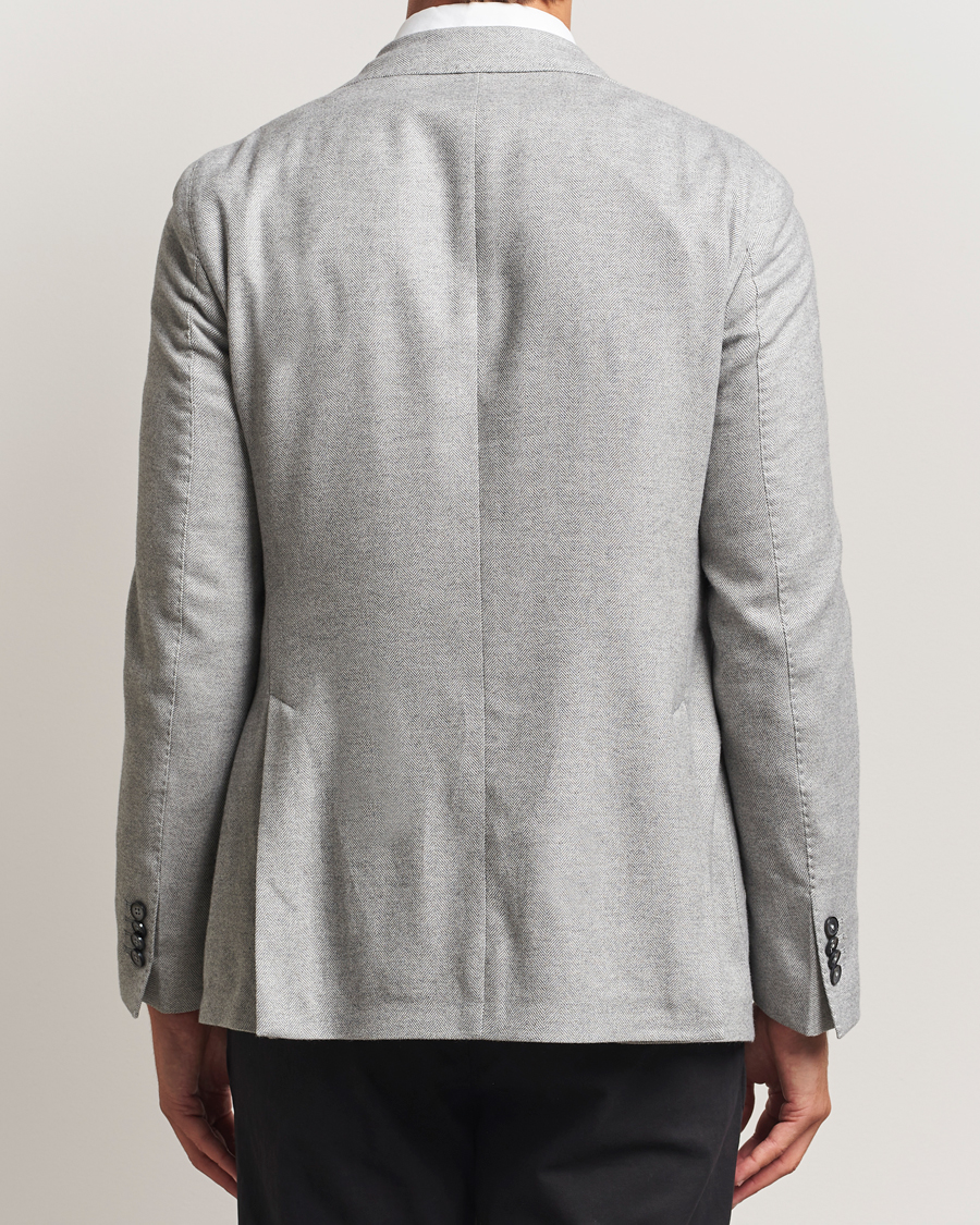 Herren | Sakkos | L.B.M. 1911 | Jack Herringbone Cotton Blazer Light Grey