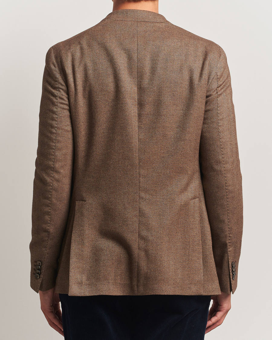 Herren | Sakkos | L.B.M. 1911 | Jack Herringbone Cotton Blazer Brown