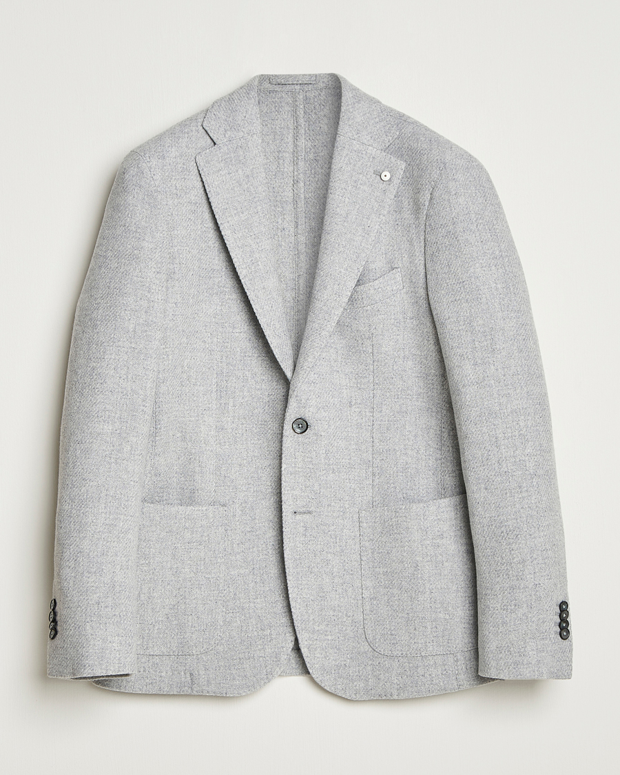 Herren | Sakkos | L.B.M. 1911 | Jack Fly Knitted Wool Blazer Light Grey