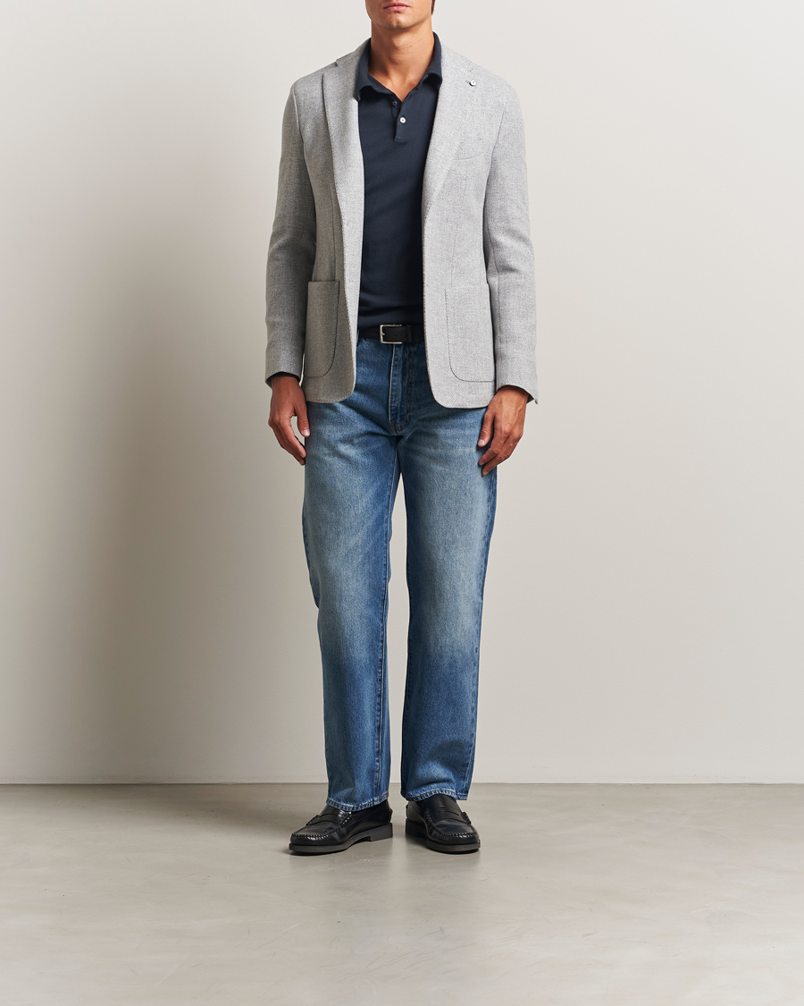 Herren | Sakkos | L.B.M. 1911 | Jack Fly Knitted Wool Blazer Light Grey