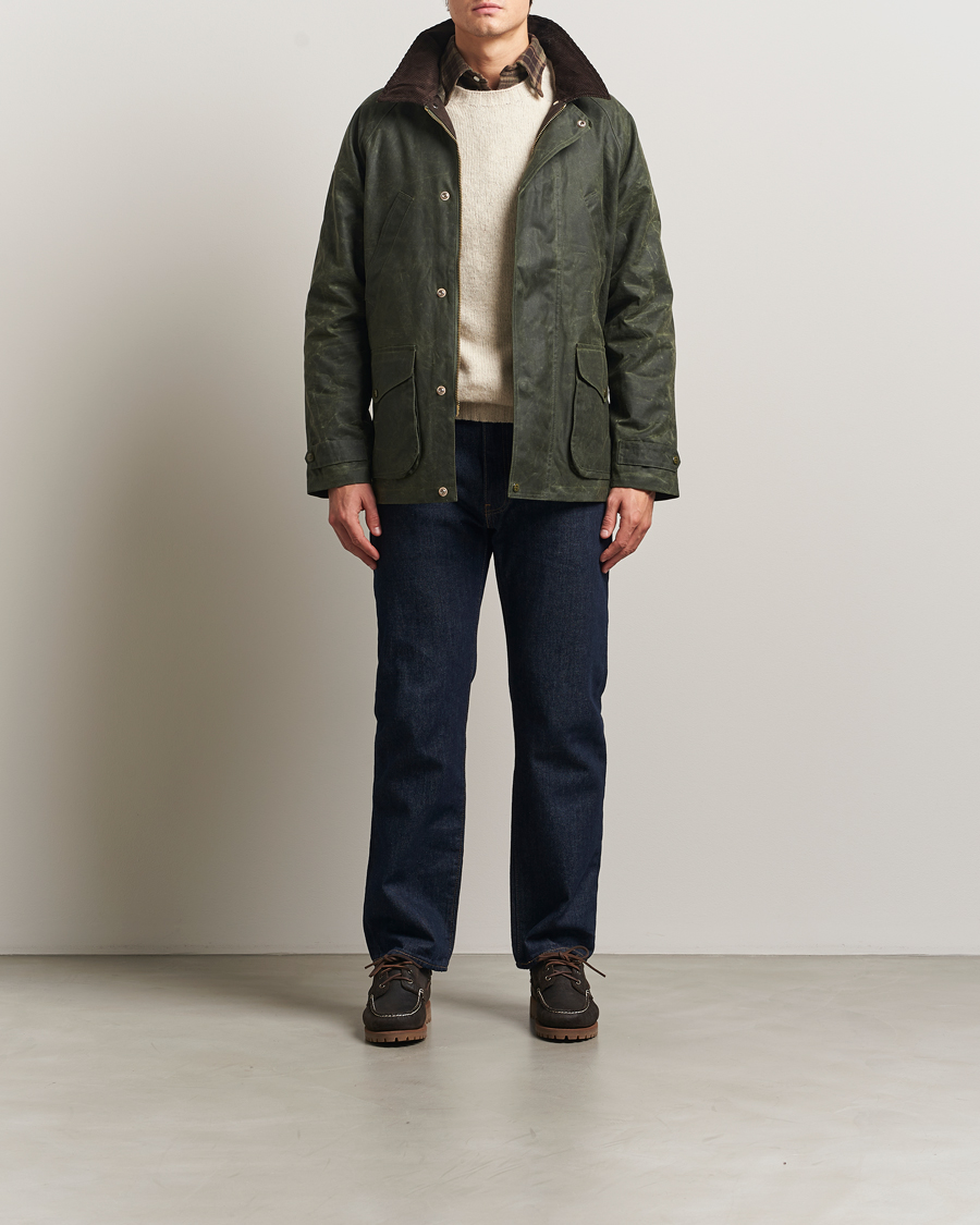 Herren | Jacken | Manifattura Ceccarelli | Rain Caban Wax Cloth Dark Green