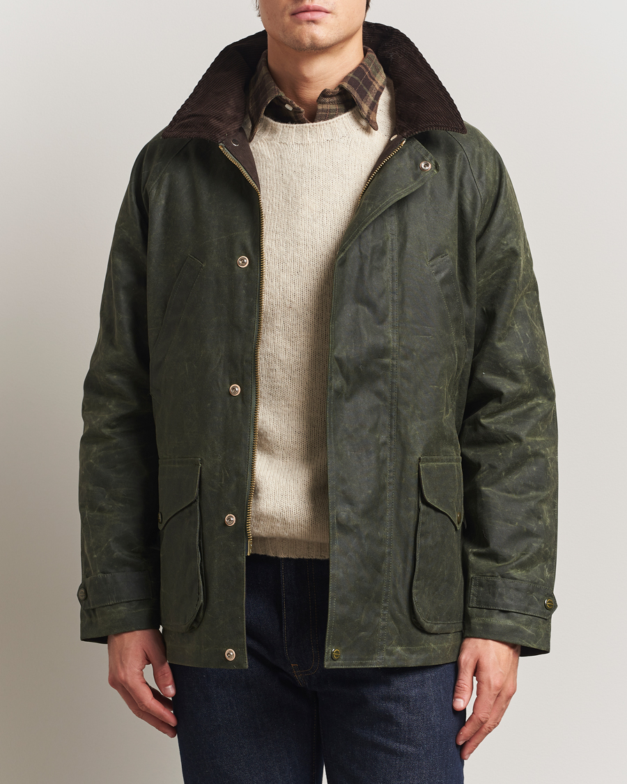 Herren | Jacken | Manifattura Ceccarelli | Rain Caban Wax Cloth Dark Green