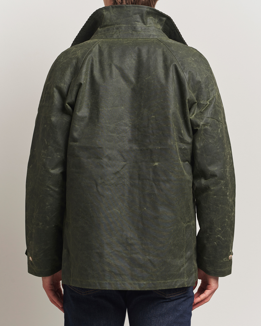 Herren | Jacken | Manifattura Ceccarelli | Rain Caban Wax Cloth Dark Green