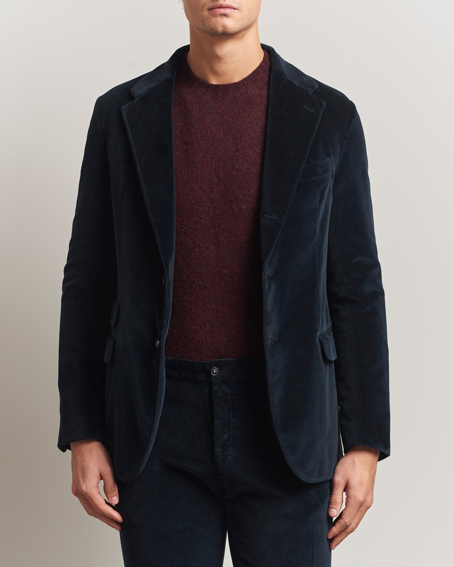 Herren | Sakkos | Massimo Alba | Catch Velvet Blazer Navy