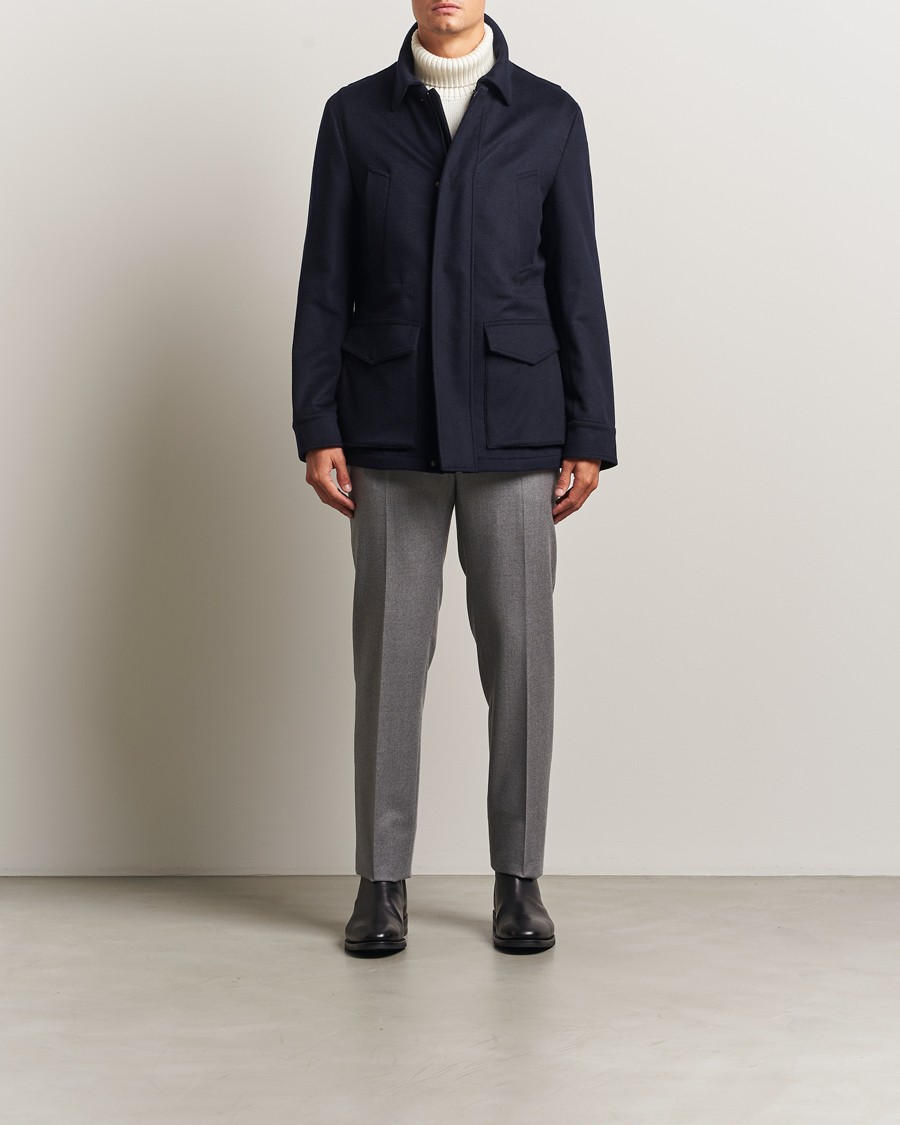 Herren | Jacken | Oscar Jacobson | Traveler Wool Jacket Navy