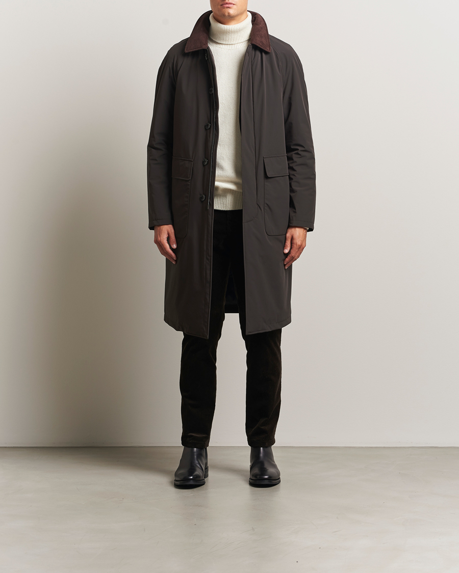 Herren | Jacken | Oscar Jacobson | Padded Raglan Nylon Coat Brown