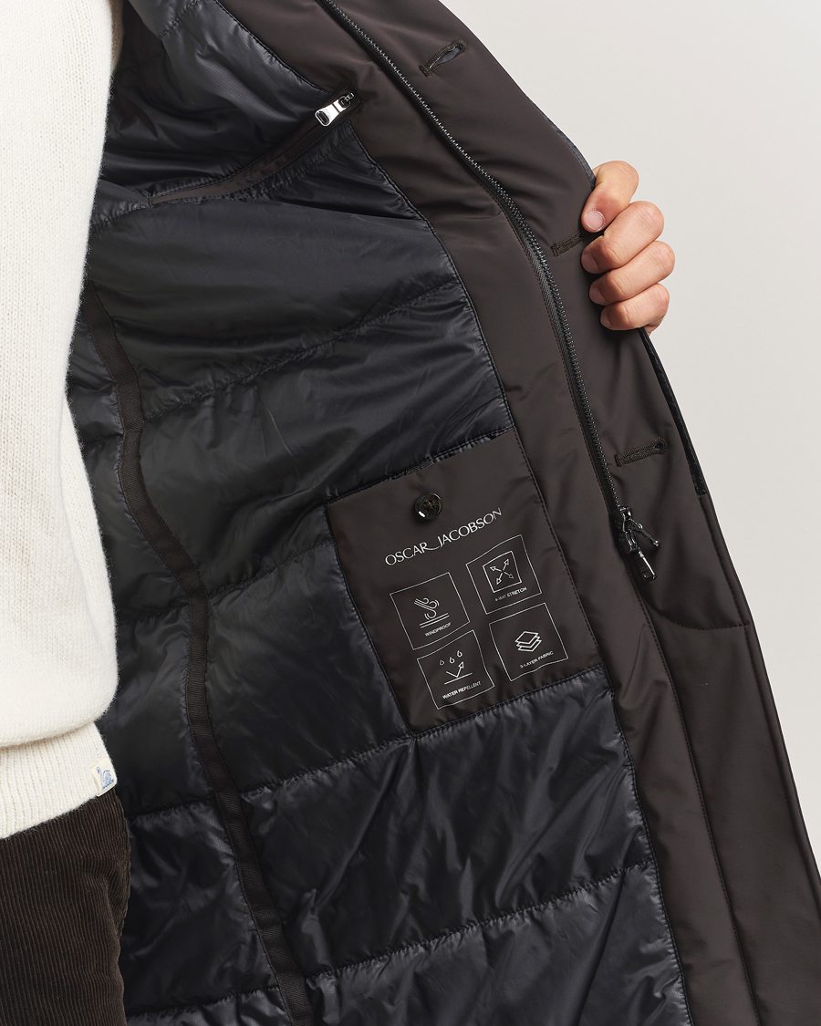 Herren | Jacken | Oscar Jacobson | Padded Raglan Nylon Coat Brown