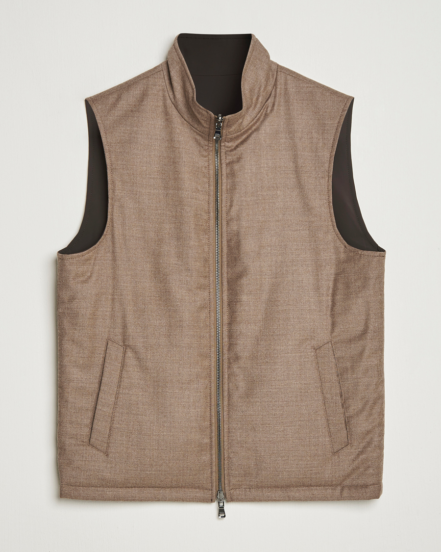 Herren | Jacken | Oscar Jacobson | Nylon/Wool Reversible Vest Brown