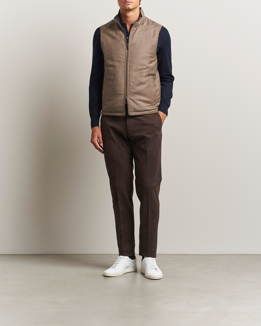 Herren | Jacken | Oscar Jacobson | Nylon/Wool Reversible Vest Brown