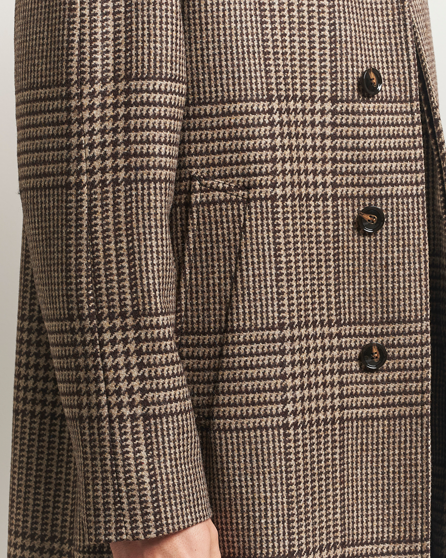 Herren | Jacken | Oscar Jacobson | Raglan Check Wool Coat Brown