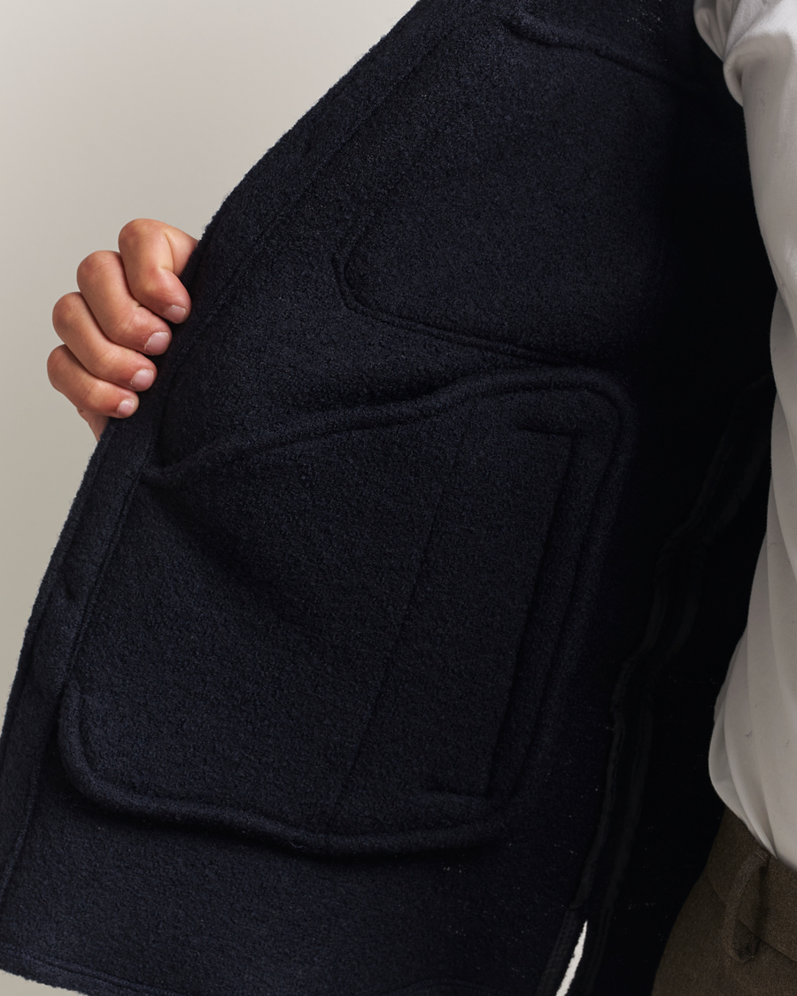 Herren | Jacken | Oscar Jacobson | Maverick Boiled Wool Shirt Jacket Navy