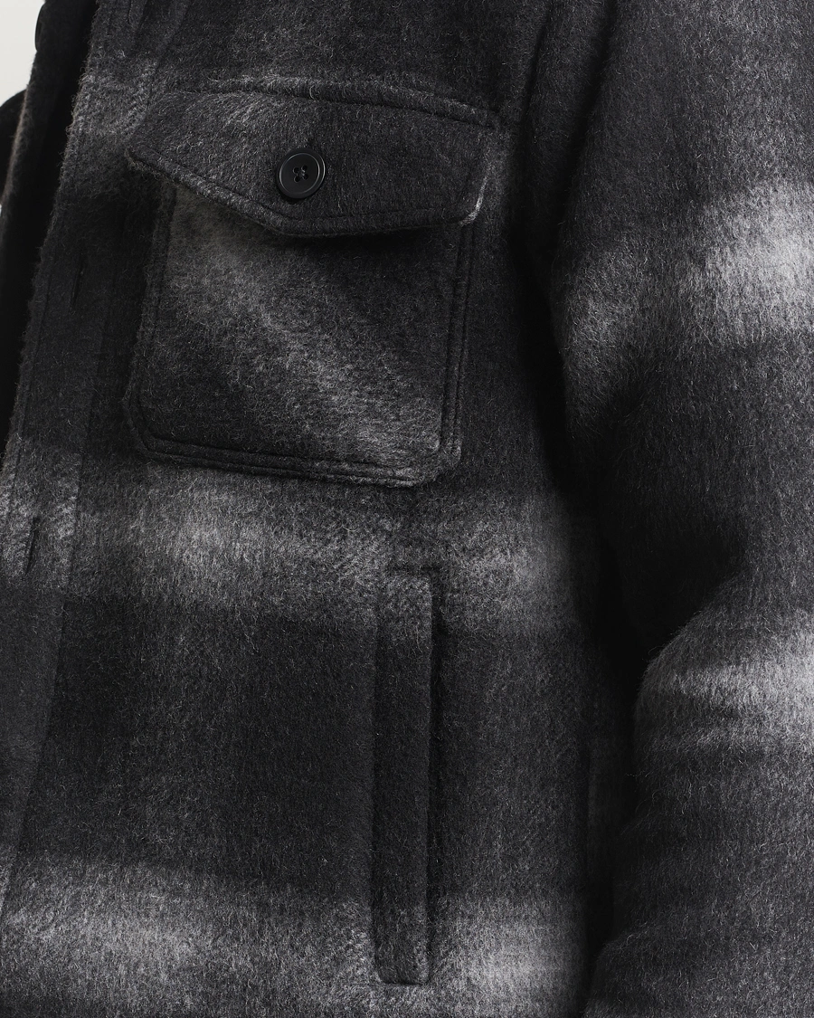 Herren | Jacken | Oscar Jacobson | Maverick Checked Wool Shirt Jacket Grey