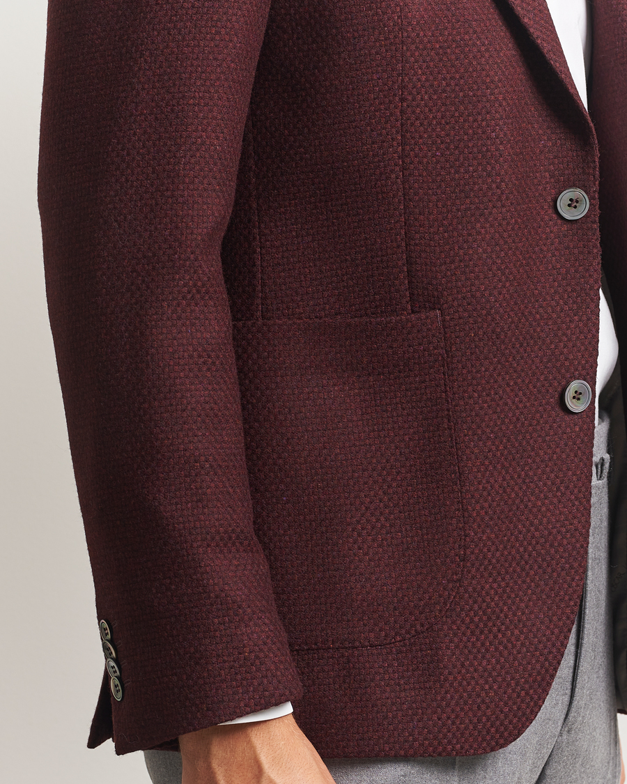 Herren | Sakkos | Oscar Jacobson | Fogerty Patch Structured Wool Blazer Wine
