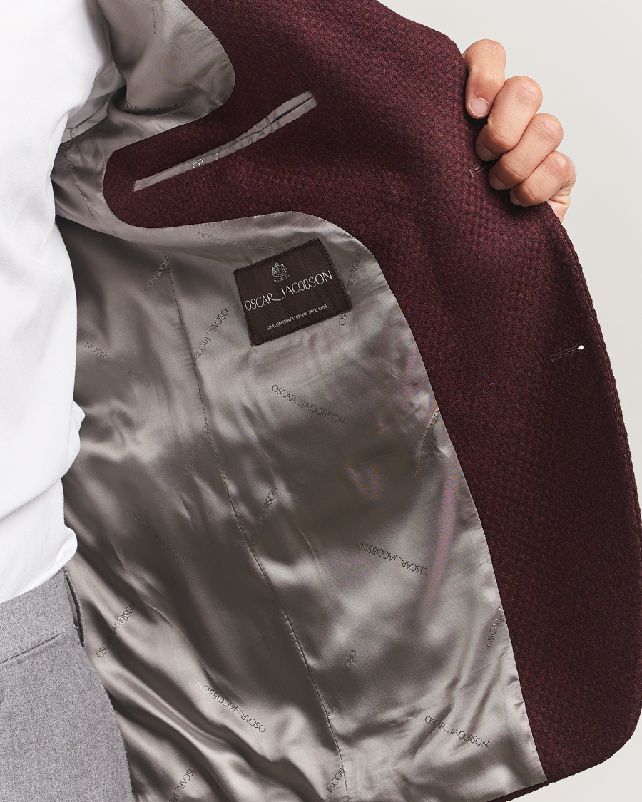 Herren | Sakkos | Oscar Jacobson | Fogerty Patch Structured Wool Blazer Wine