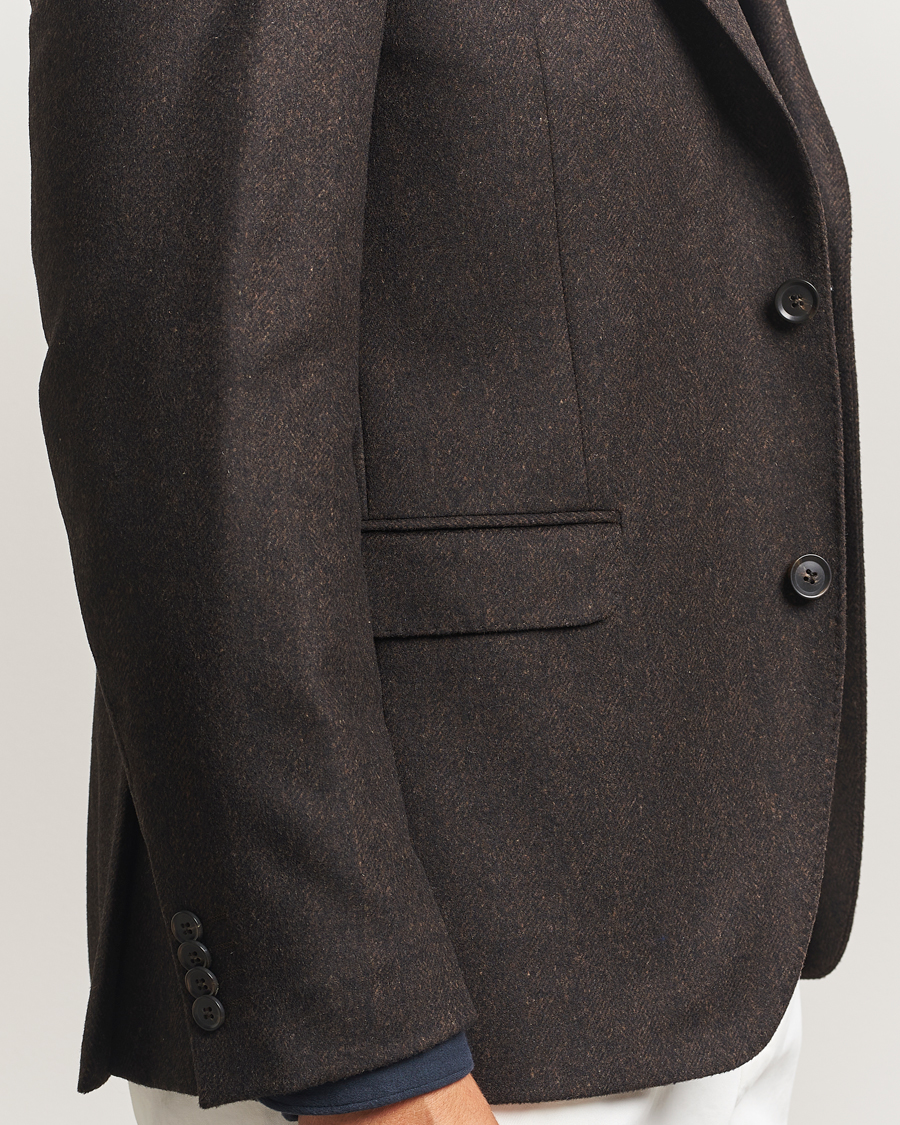 Herren | Sakkos | Oscar Jacobson | Fogerty Herringbone Tweed Blazer Brown