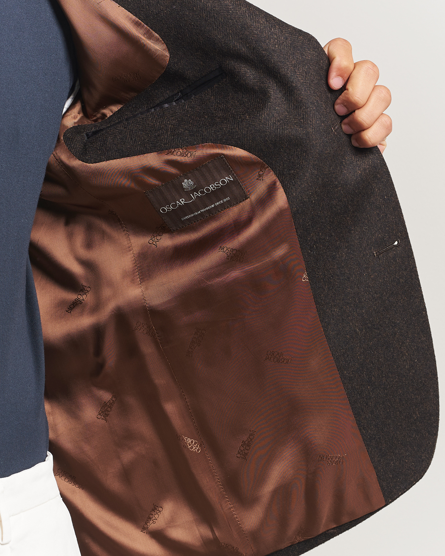 Herren | Sakkos | Oscar Jacobson | Fogerty Herringbone Tweed Blazer Brown