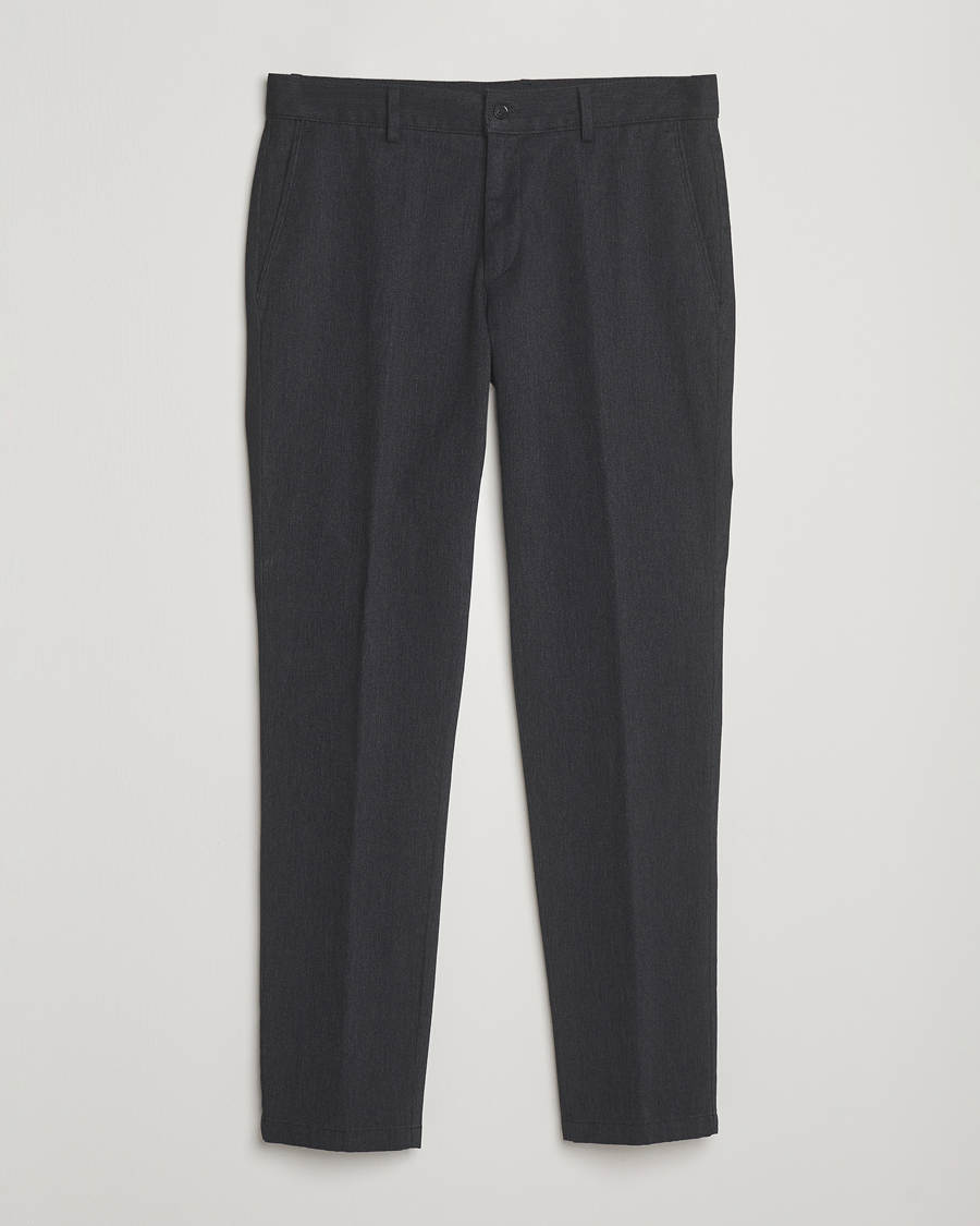 Herren | Hosen | Oscar Jacobson | Denz Brushed Melange Trousers Charcoal