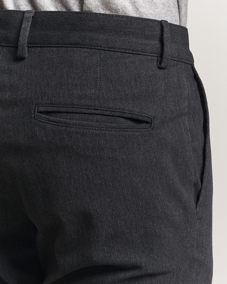 Herren | Hosen | Oscar Jacobson | Denz Brushed Melange Trousers Charcoal