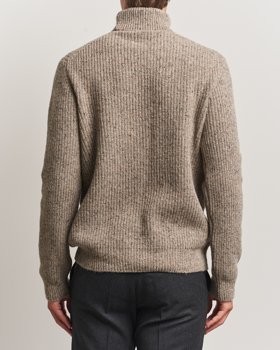 Herren | Pullover | Oscar Jacobson | Mika Heavy Merino Rollneck Beige