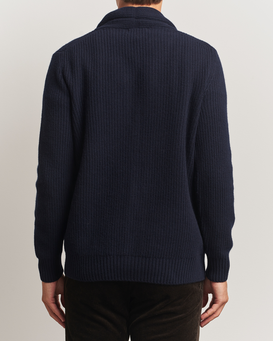 Herren | Pullover | Oscar Jacobson | Roland Wool Cardigan Navy