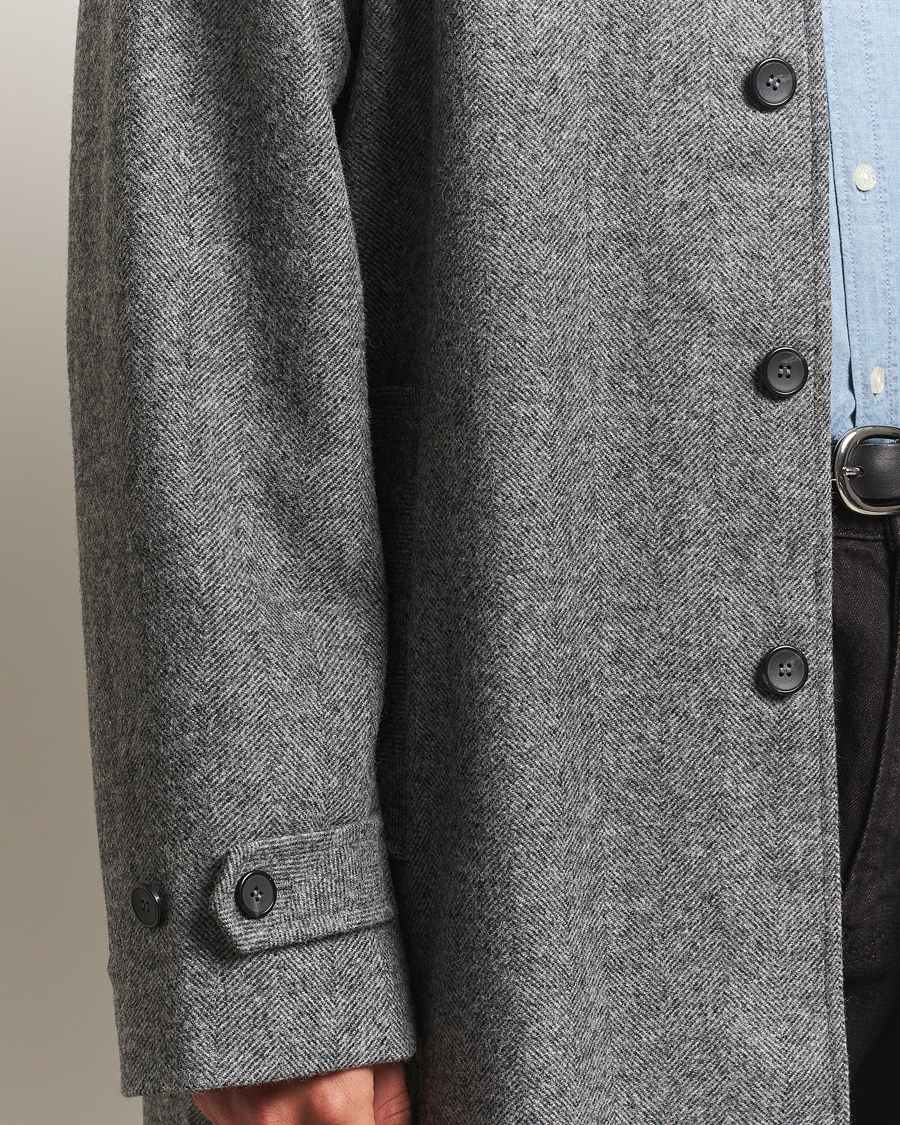 Herren | Jacken | Palmes | Herringbone Wool Coat Charcoal