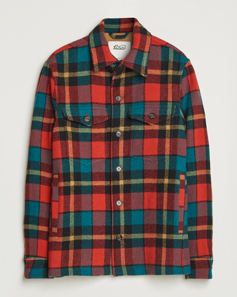 Herren | Jacken | Valstar | Wool Plaid Shirt Jacket Black/Red