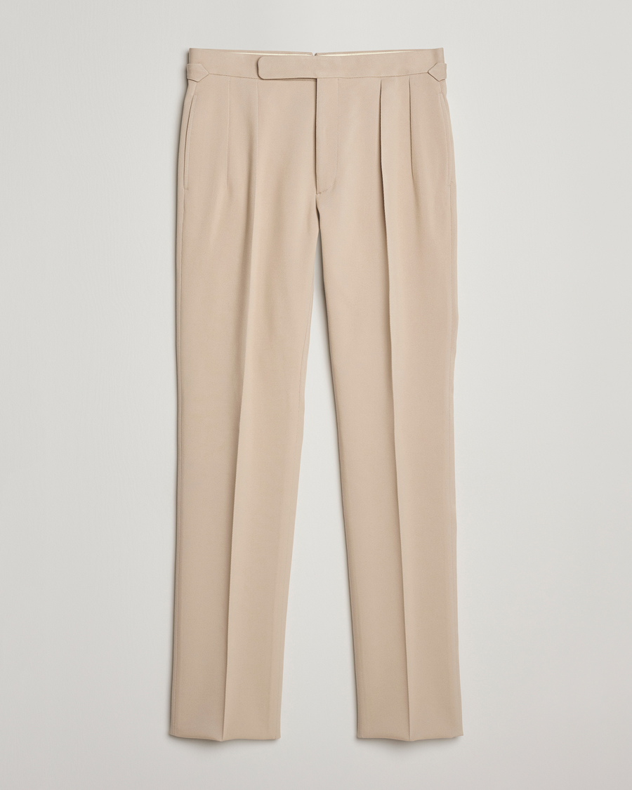 Herren | Hosen | Ralph Lauren Purple Label | Pleated Twill Trousers Limestone
