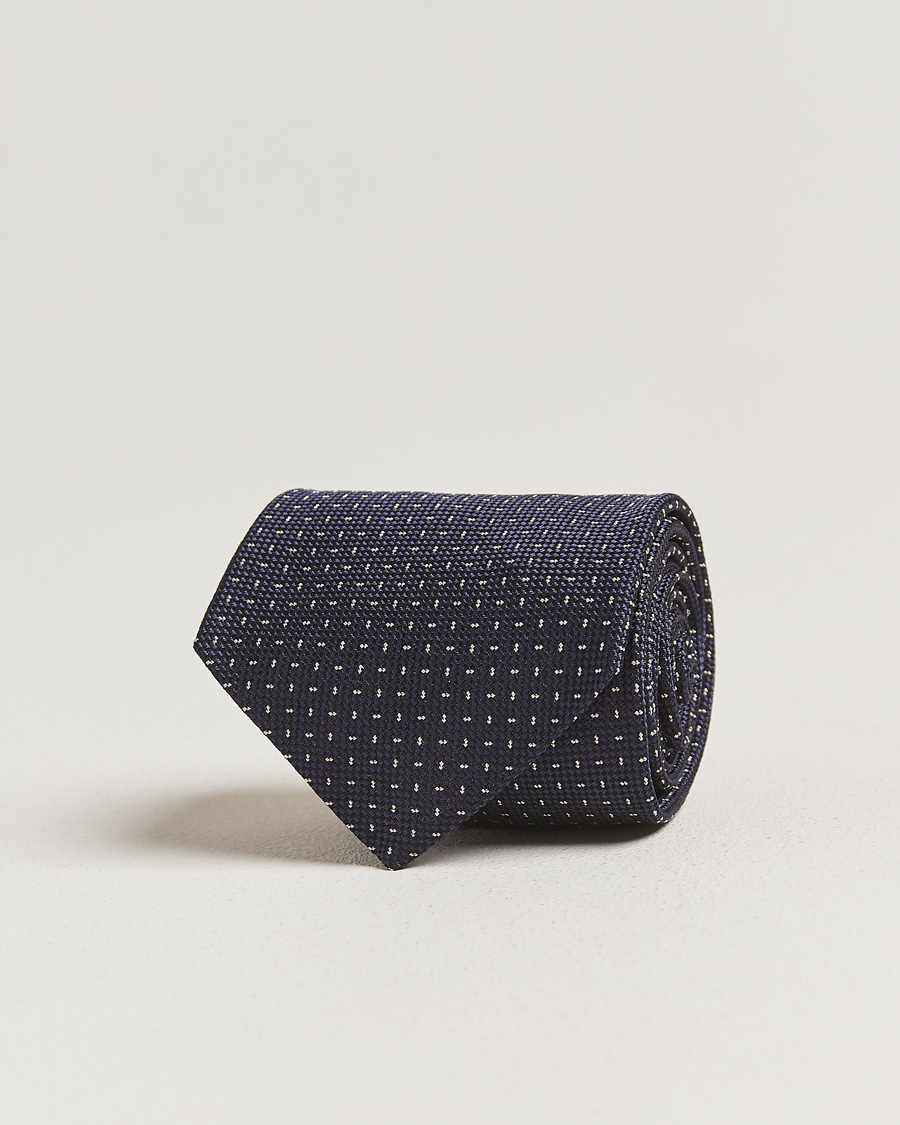 Herren | Krawatten | Ralph Lauren Purple Label | Silk Jacquard Tie Navy/White